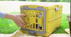 Collapsible Dog Crate, 22 Inch Collapsible Dog Kennel, Travel Dog Crate Breathable Travel Carrier, Foldable 360° Ventilation Lightweight Travel Crate for Small Dogs and Cats