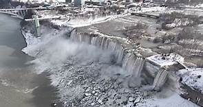 Video: See stunning footage of a partially frozen Niagara Falls