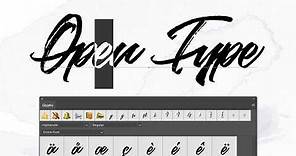 How to use and install an OTF font and use glyphs in Photoshop & Illustrator