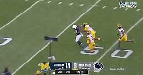 Kenneth Grant 340 lbs Lineman with crazy speed, runs down Penn State's running back | Michigan DL