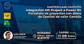 Integración MS Project a Power BI: Portafolio de proyectos con datos de Gestión de valor Ganado
