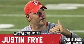 Justin Frye talks about Ohio State's offensive line competition, Jimmy Simmons, Luke Montgomery