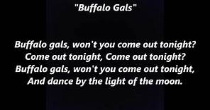 BUFFALO GALS won't you come out tonight dance by light of moon Girls word lyric text sing along song