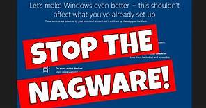 STOP The NEW Windows 10 Nagware & Services Pop Up