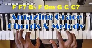 How To Play Amazing Grace - Piano Chords and Melody - Easy Piano Tutorial