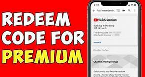 How To Redeem Code For Youtube Premium