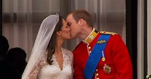 William and Kate Kiss on the Balcony - The Royal Wedding - BBC