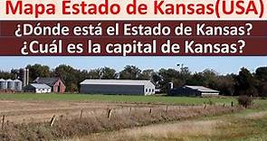 Mapa de Kansas Estados Unidos. Capital de Kansas. Donde esta Kansas. Kansas map