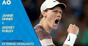 Jannik Sinner v Andrey Rublev Extended Highlights | Australian Open 2024 Quarterfinal