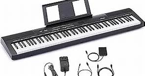 Amazon Basics Digital Piano 88 Key Semi-Weighted Keyboard with Sustain Pedal, Power Supply, 2 Speakers, and Lesson Mode, Black