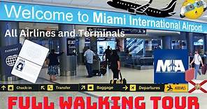 MIAMI INT'L AIRPORT (MIA) FULL INSIDE WALKING TOUR, ALL TERMINALS AND AIRLINES CHECK-IN COUNTERS.