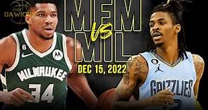 Memphis Grizzlies vs Milwaukee Bucks Full Game Highlights | December 15, 2022 | FreeDawkins