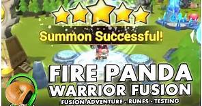 SUMMONERS WAR : Fire Panda Warrior Fusion! (testing, playtime, runes and more)