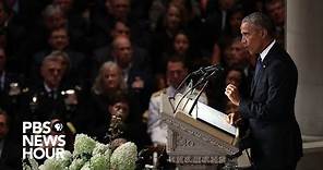 Watch President Barack Obama's full tribute to John McCain at National Cathedral