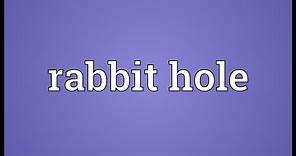 Rabbit hole Meaning