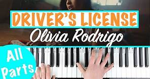 How to play DRIVERS LICENSE - Olivia Rodrigo Piano Chords Tutorial