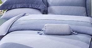 岱思夢 100%天絲床罩組 雙人 TENCEL 麻趣布洛-藍 | 床罩組 | Yahoo奇摩購物中心