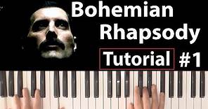 Como tocar "Bohemian Rhapsody"(Queen) - Parte 1/4 - Piano tutorial, partitura y Mp3