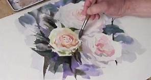 How To Paint Watercolour White Roses by Trevor Waugh