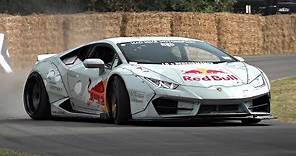 Mad Mike's CRAZY 800HP Lamborghini Huracan Drift Car in Action @ Goodwood FOS! *MUST SEE*