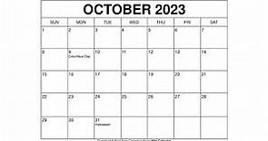 Free Printable October 2023 Calendar Templates With Holidays - Wiki Calendar