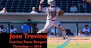 Jose Trevino, C, Texas Rangers — 2016 Throwing Video
