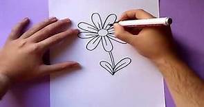 Como dibujar una margarita paso a paso | How to draw a daisy