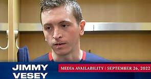 New York Rangers: Jimmy Vesey Postgame Media Availability | Sept. 26, 2022