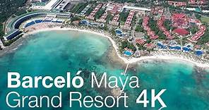 Barceló Maya Grand Resort by Drone 4K | Review of Riviera, Beach, Caribe, Colonial, Tropical, Palace