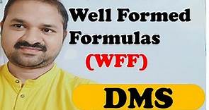 Well Formed Formula || WFF || DMS || MFCS || Propositional Logic || Discrete Mathematics