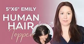 WEARING PROCESS of Emily topper! | Full hand-tied human hair topper