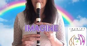 IMAGINE (John Lennon). Flauta dulce con partitura y notas escritas.