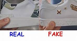 GUESS sneakers real vs fake review. How to spot original Guess shoes and footwear