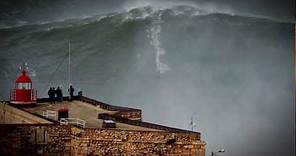 100ft World Record Wave, Garrett McNamara Surfing Nazare, Portugal