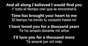 ♥ A Thousand Years ♥ Mil Años ~ by Christina Perri - Letra en inglés y español