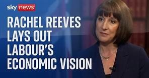 UK Shadow Chancellor Rachel Reeves delivers a speech on the future of the economy