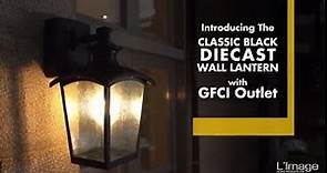 Home Luminaire Die Cast Outdoor Wall Lantern with GFCI Outlet