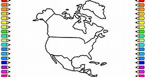 Cómo dibujar Mapa de Norteamérica /Dibuja y Colorea el Mapa de América del Norte/ Dibujos para niños