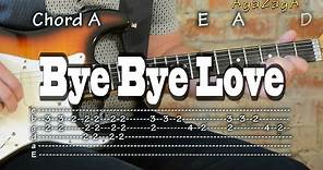 Bye Bye Love guitar lesson tab chords