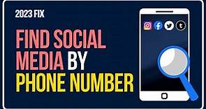 How To Find Social Media By Phone Number | Search Social Media By Phone Number | Facebook, Instagram