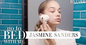 Golden Barbie Jasmine Sanders' Nighttime Skincare Routine | Go To Bed With Me | Harper's BAZAAR