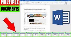 How to open multiple Word Documents - Microsoft Word opening Multiple Files