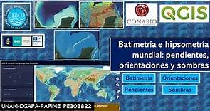 QGIS. Descarga batimetría mundial (GEBCO) y análisis del terreno en zona económica exclusiva de MX