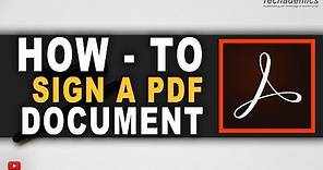 How To Sign PDF Document With Digital Signature - (Tutorial)