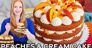 Easy Peaches & Cream Cake Recipe | Peach Shortcake Cake