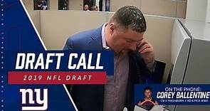 Corey Ballentine gets the call from the New York Giants
