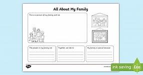 All About My Family Worksheet