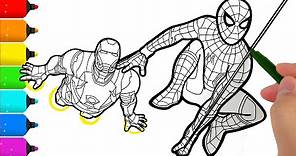 Spider-Man and Iron Man Coloring Pages