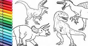 Drawing and Coloring Dinosaur Collection 2 - How to Draw and Color Jurassic World Dinosaurs