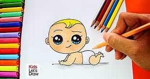 Cómo dibujar y pintar un BEBÉ (paso a paso) | How to daw a Cute Baby